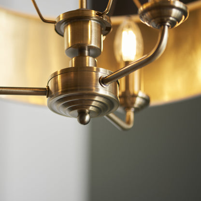 Highclere 3 Light Pendant Antique Brass