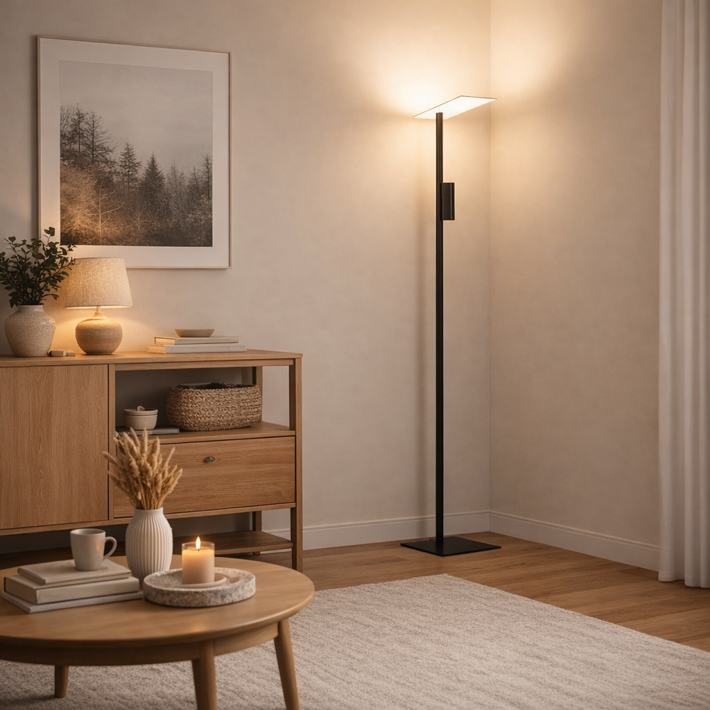 Budensea 2 Light Black Task Floor Lamp