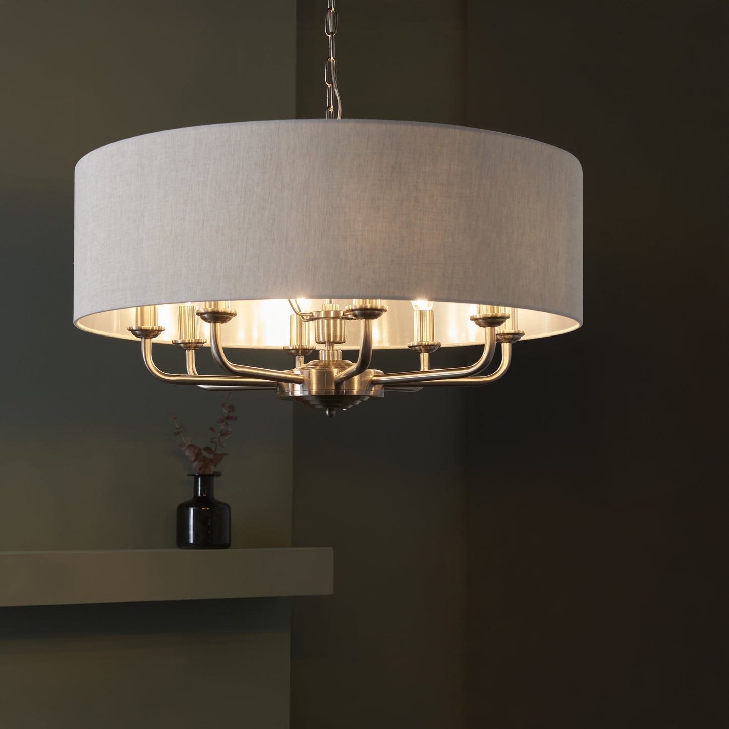 Highclere 8 Light Pendant Brushed Chrome