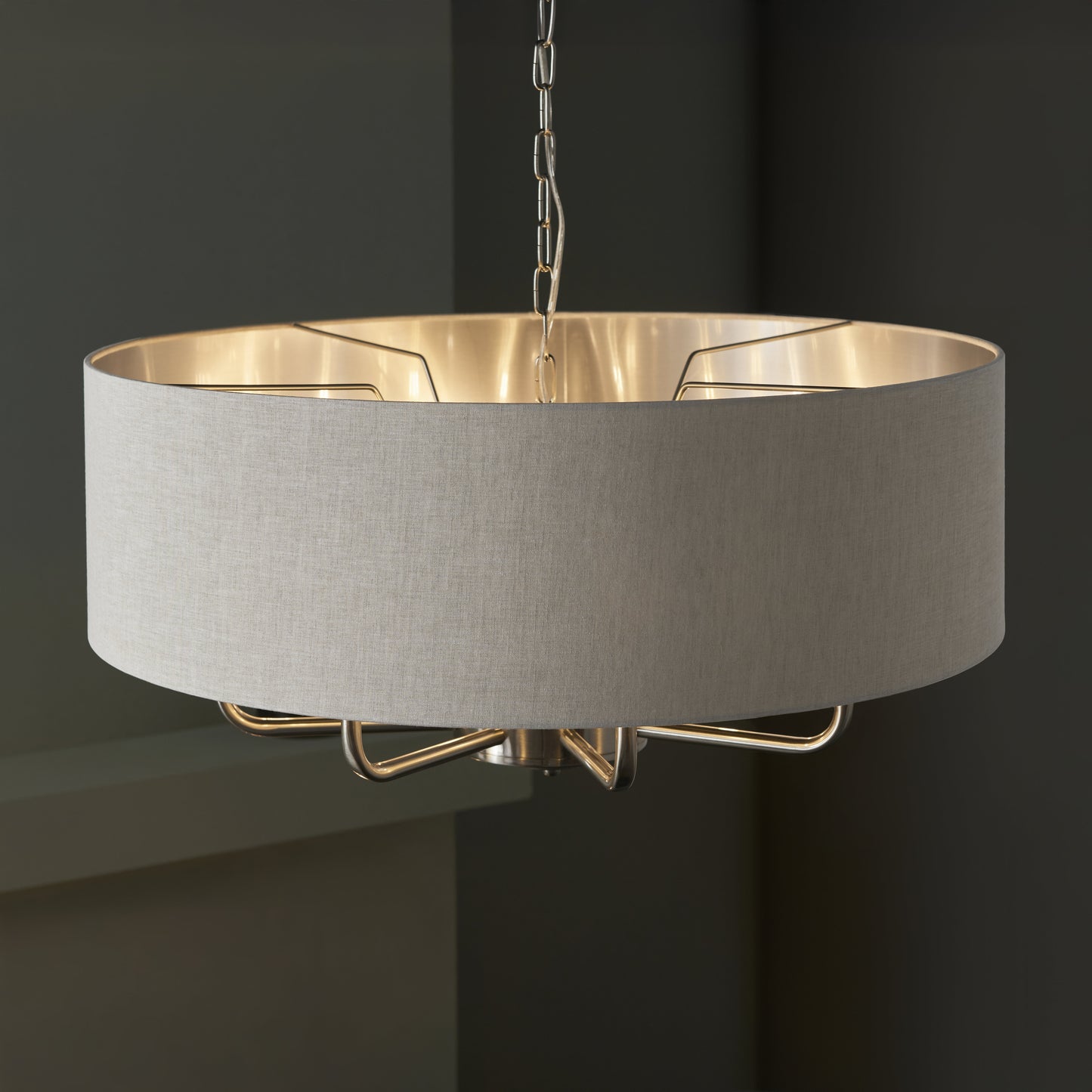 Highclere 8 Light Pendant Brushed Chrome