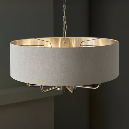 Highclere 8 Light Pendant Brushed Chrome