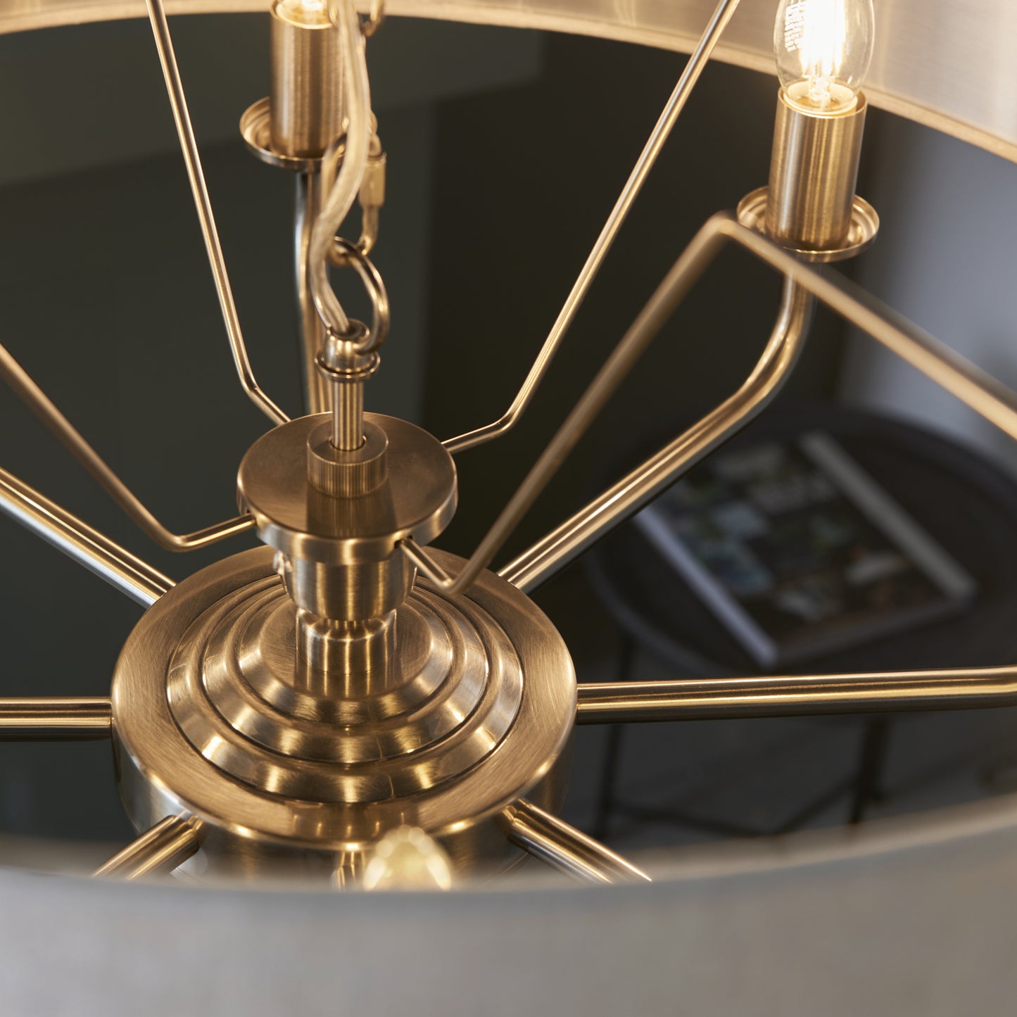 Highclere 8 Light Pendant Brushed Chrome