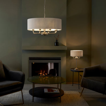 Highclere 8 Light Pendant Brushed Chrome