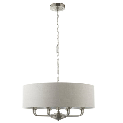 Highclere 8 Light Pendant Brushed Chrome