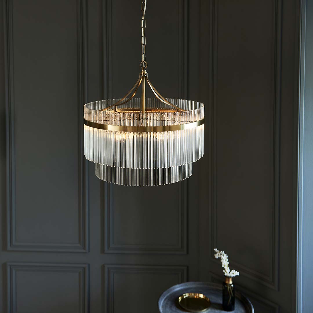 Marietta 5 Light Antique Brass Pendant Ceiling Light