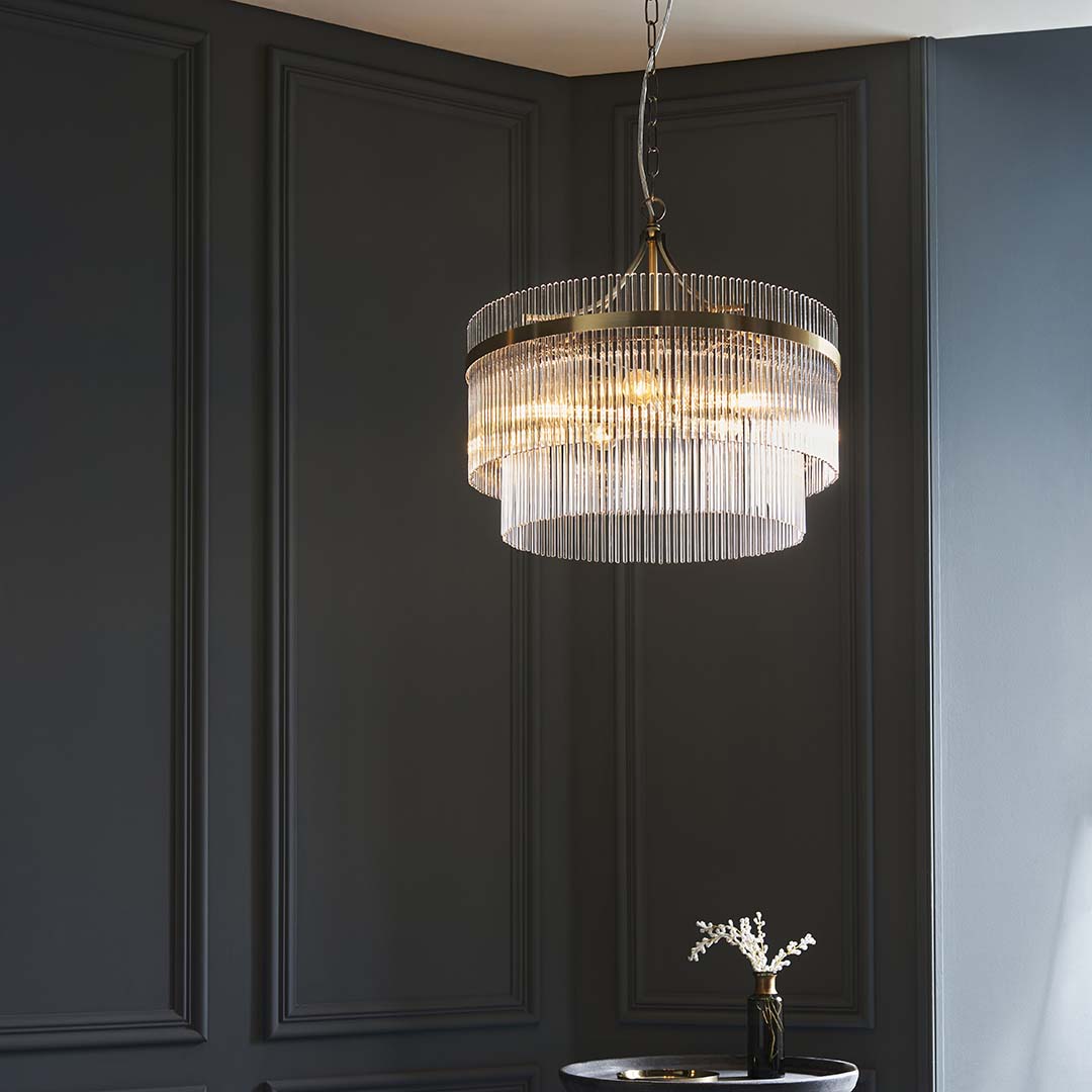 Marietta 5 Light Antique Brass Pendant Ceiling Light
