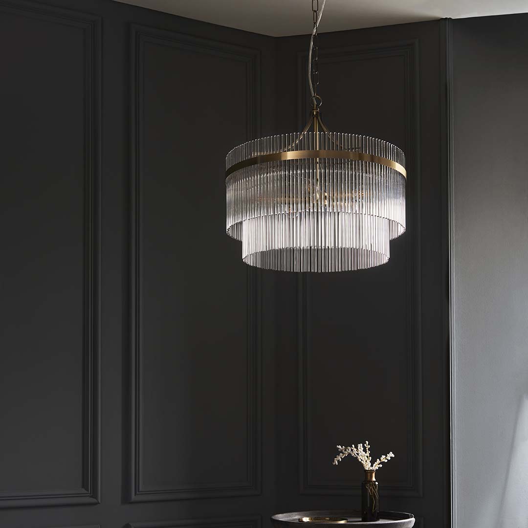 Marietta 5 Light Antique Brass Pendant Ceiling Light