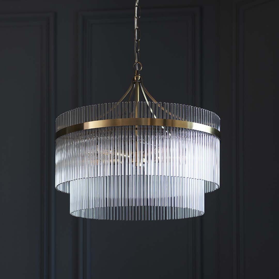 Marietta 5 Light Antique Brass Pendant Ceiling Light