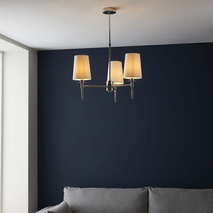 Obasi 3-Light Satin Nickel Shaded Chandelier