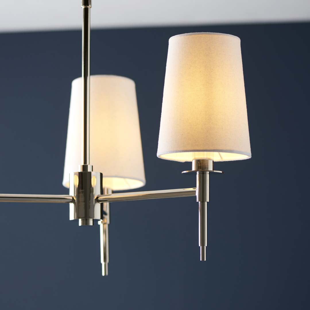 Obasi 3-Light Satin Nickel Shaded Chandelier