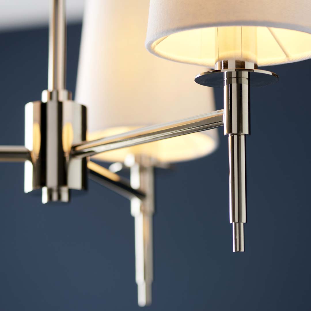 Obasi 3-Light Satin Nickel Shaded Chandelier