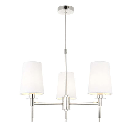 Obasi 3-Light Satin Nickel Shaded Chandelier
