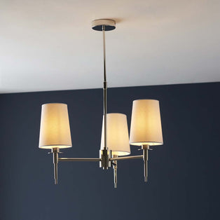Obasi 3-Light Satin Nickel Shaded Chandelier