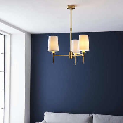 Obasi 3-Light Satin Brass Shaded Chandelier