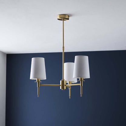 Obasi 3-Light Satin Brass Shaded Chandelier