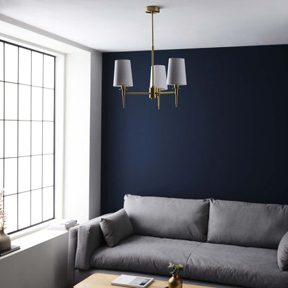 Obasi 3-Light Satin Brass Shaded Chandelier