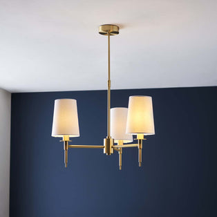 Obasi 3-Light Satin Brass Shaded Chandelier