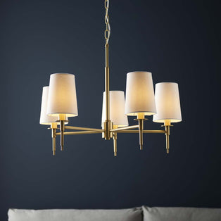 Obasi 5-Light Satin Brass Shaded Chandelier