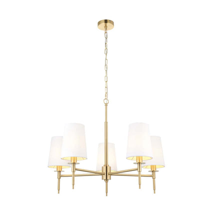 Obasi 5-Light Satin Brass Shaded Chandelier