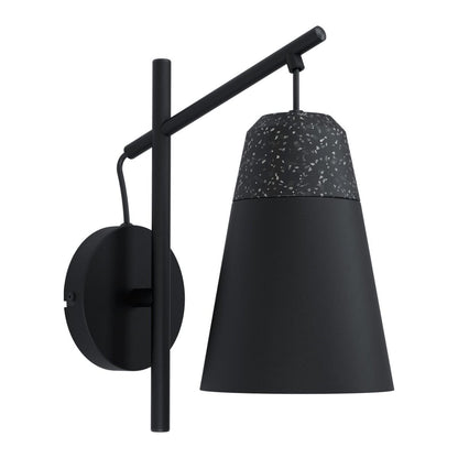 Canterras 1 Light Black and Grey Wall Light