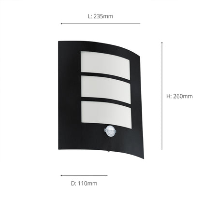 City Black Outdoor Wall Light