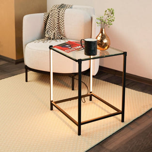Naranjo Black End Table with Integrated LED