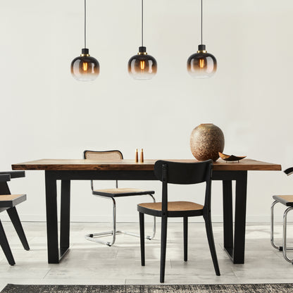 Oilella 3-Light Black & Brown Ceiling Pendant