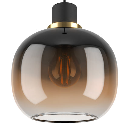 Oilella 3-Light Black & Brown Ceiling Pendant
