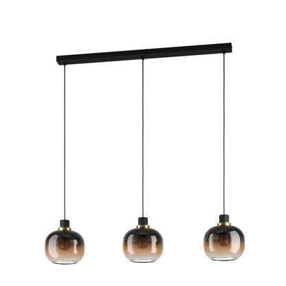 Oilella 3-Light Black & Brown Ceiling Pendant