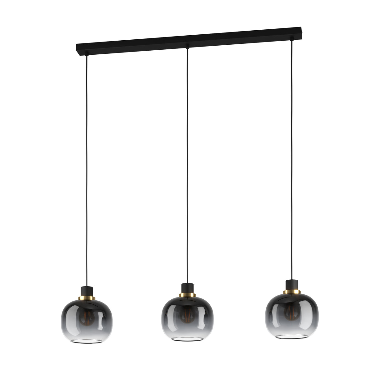 Oilella 3-Light Black & Grey Ceiling Pendant