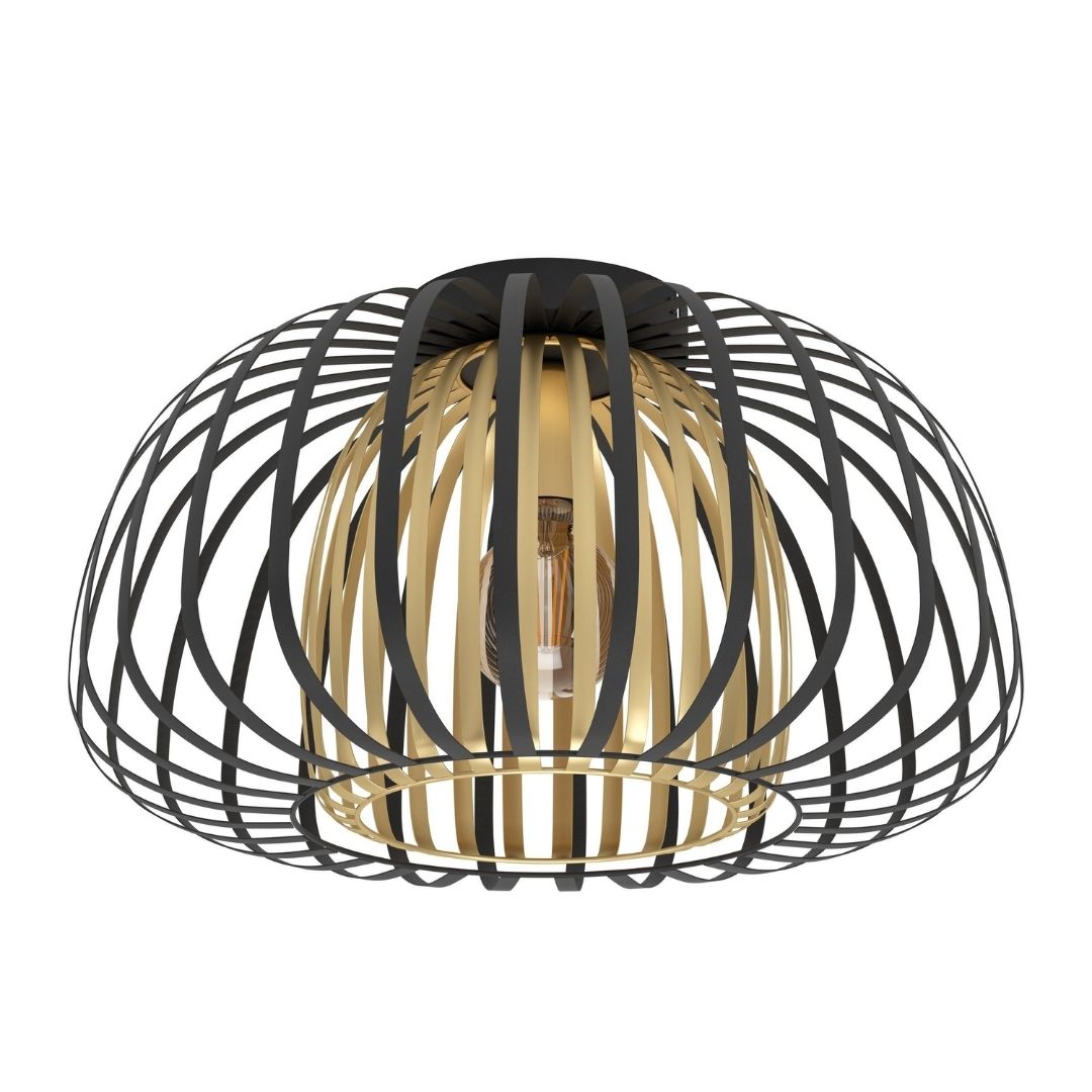 Encintos Black & Gold Flush Ceiling Light