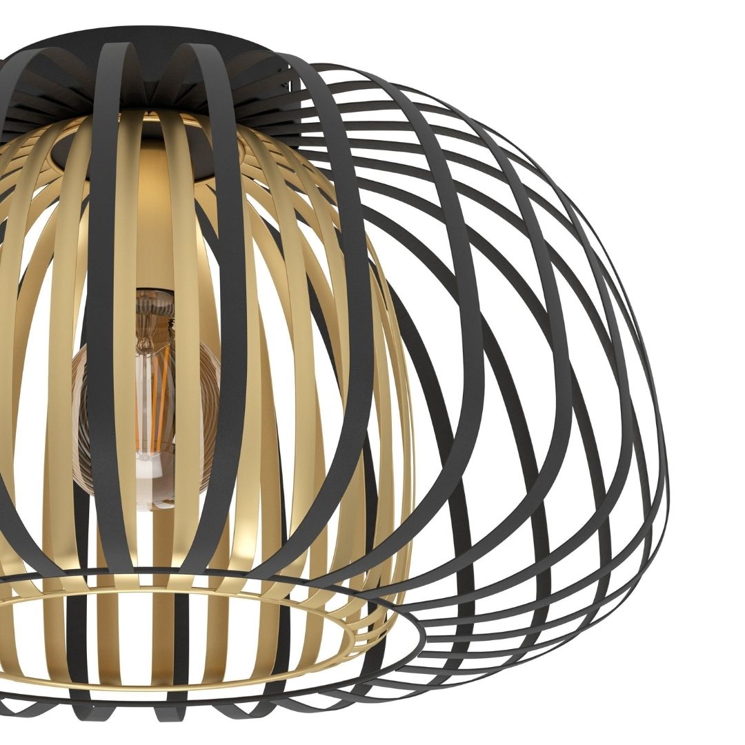 Encintos Black & Gold Flush Ceiling Light