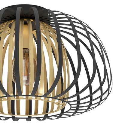 Encintos Black & Gold Flush Ceiling Light