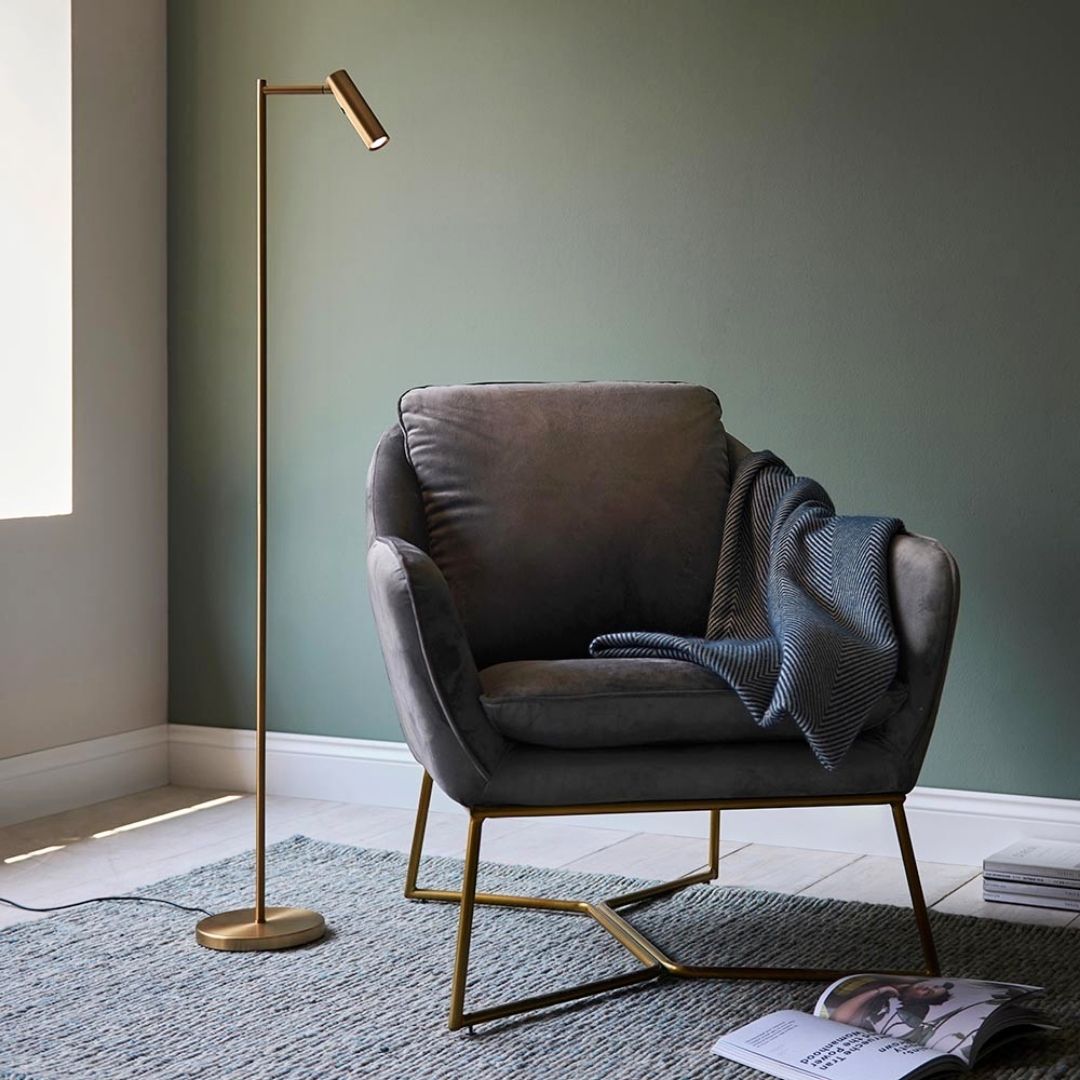 Dedicated Reader LED Gold Task Floor Lamp