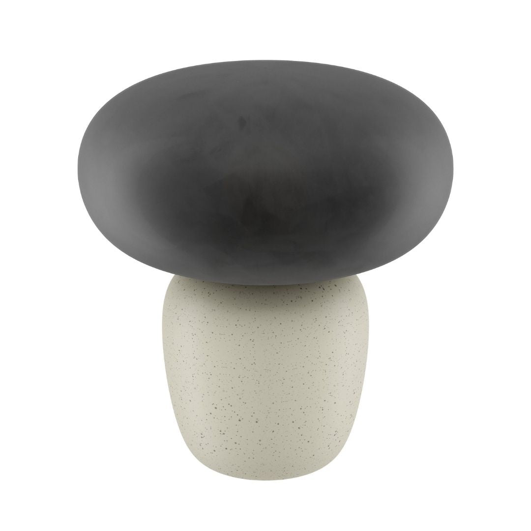 Cahuama Brown Ceramic Table Lamp with Grey Glass Shade