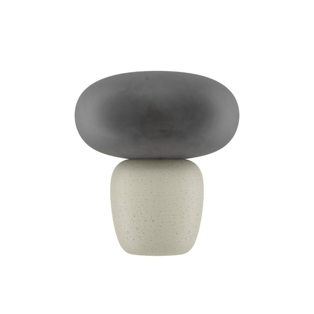 Cahuama Brown Ceramic Table Lamp with Grey Glass Shade