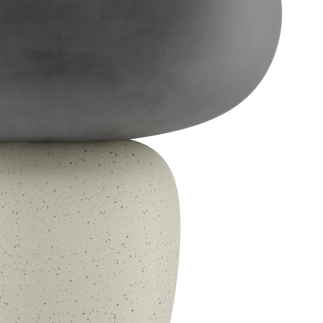 Cahuama Brown Ceramic Table Lamp with Grey Glass Shade