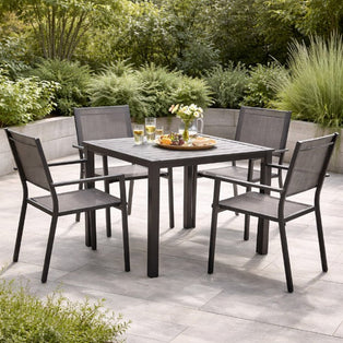 Adrano 4 Seat Polywood Alu Square Collection Stacking