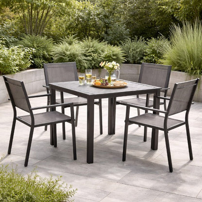 Adrano 4 Seat Polywood Alu Square Collection Stacking