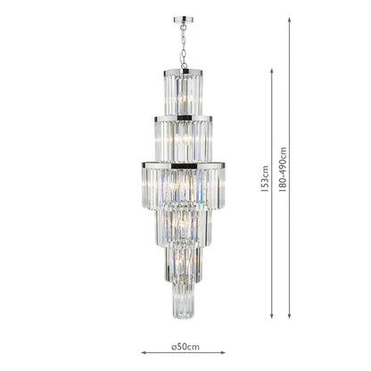Angel 28 Light Chandelier Crystal and Polished Chrome