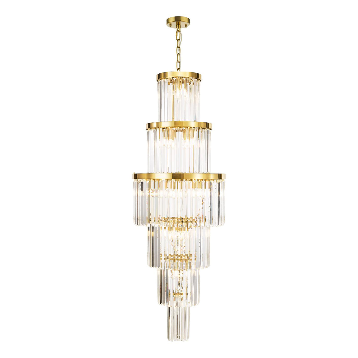 Angel 28 Light Chandelier Crystal and Antique Gold