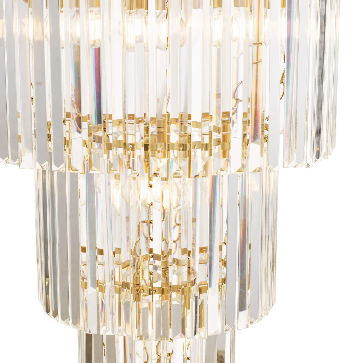 Angel 28 Light Chandelier Crystal and Antique Gold
