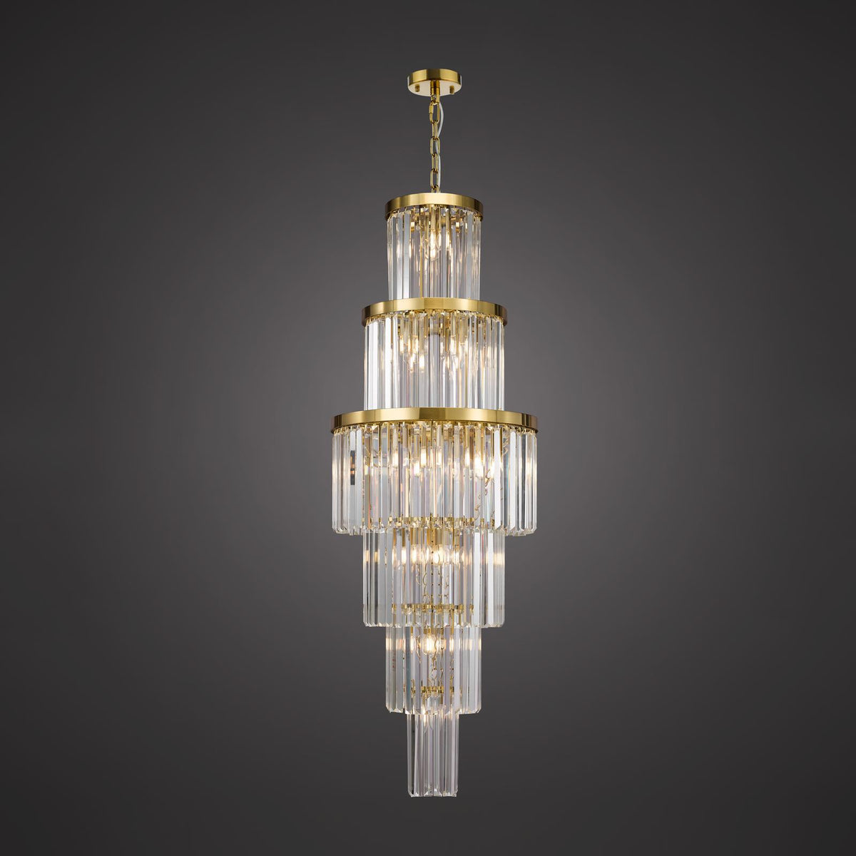 Angel 28 Light Chandelier Crystal and Antique Gold