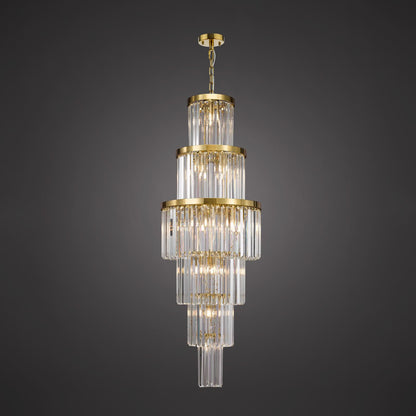 Angel 28 Light Chandelier Crystal and Antique Gold