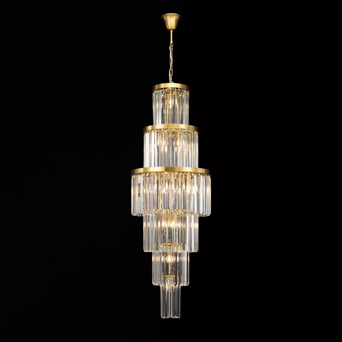 Angel 28 Light Chandelier Crystal and Antique Gold