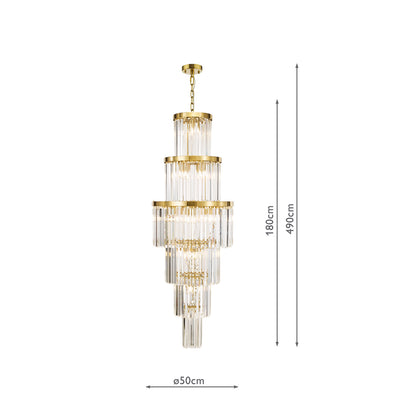 Angel 28 Light Chandelier Crystal and Antique Gold