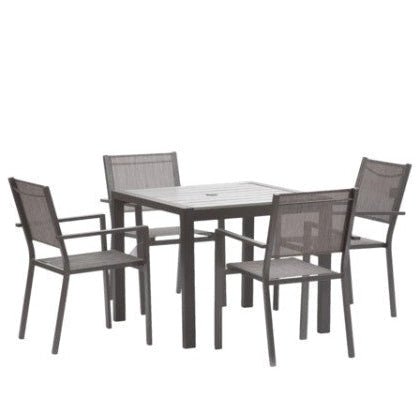 Adrano 4 Seat Polywood Alu Square Collection Stacking