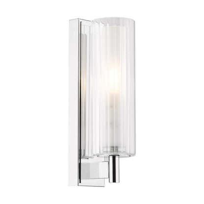 Bevin Bathroom Wall Light Polished Chrome and Ribbed Glass IP44