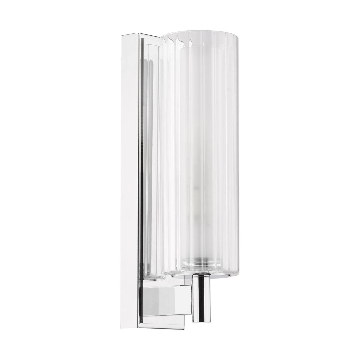 Bevin Bathroom Wall Light Polished Chrome and Ribbed Glass IP44