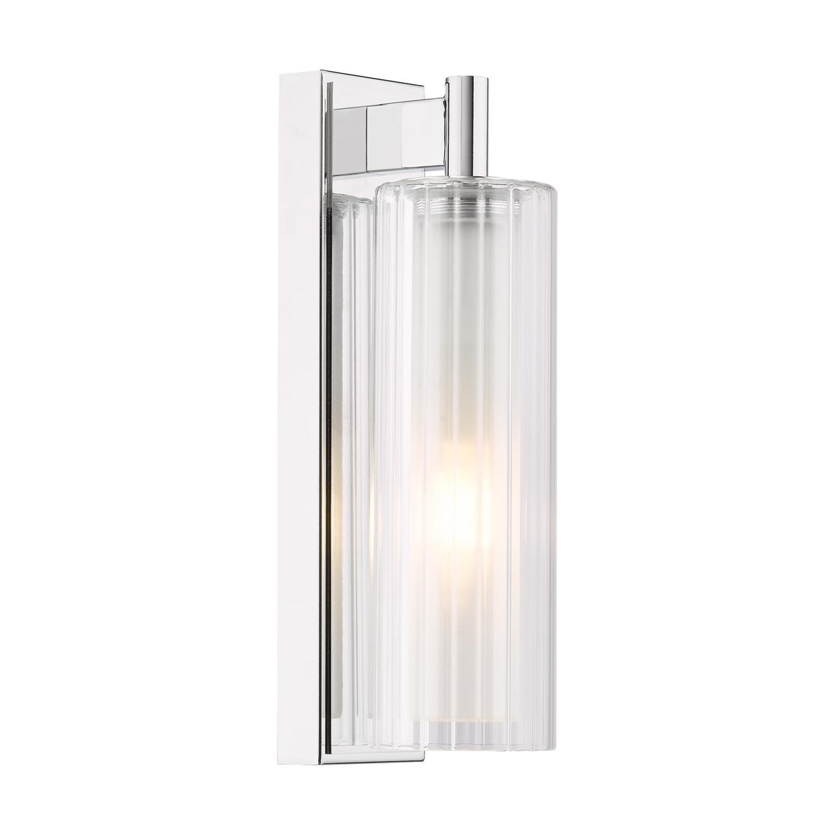 Bevin Bathroom Wall Light Polished Chrome and Ribbed Glass IP44